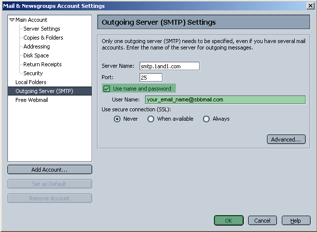 Netscape mail auth 2